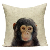 Animals Monkey Deer Lion Pattern Cushion Cover Polyester Tiger Lion Pillowcase Home Decor Throw Pillow Cover for Sofa Seat