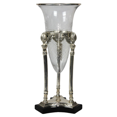 LUXXO ZEUS TAPERED GLASSILVER LARGE SIZE VASE