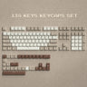 138 Keys Retro Brown Gray PBT Keycap Double Shot Cherry Profile Key Caps for Cherry MX Switches Mechanical Gamer Keyboard