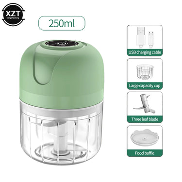 Electric Mini Garlic Chopper USB Meat Grinder Garlic Masher Machine Sturdy Durable Crushed Ginger Vegetable Crusher Kitchenware