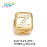 Handicraft Luxury Cubic Zirconia 26 Alphabet Letter Beads Supplies for Women Beadwork DIY Name Jewelry Making Square Beads