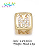 Handicraft Luxury Cubic Zirconia 26 Alphabet Letter Beads Supplies for Women Beadwork DIY Name Jewelry Making Square Beads