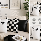 Black and White Simple Checkerboard Pillow Living Room Sofa