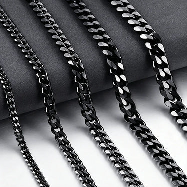 3Mm Men'S Cuban Chain Necklace Simple Stainless Steel Necklace Fashion Titanium Steel Jewelry Trend Accessories Gift