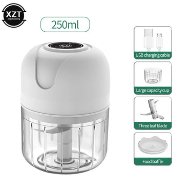 Electric Mini Garlic Chopper USB Meat Grinder Garlic Masher Machine Sturdy Durable Crushed Ginger Vegetable Crusher Kitchenware