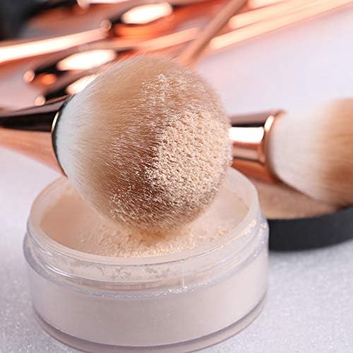 10pcs Rose Gold Full Set Of Makeup Tools Loose Powder Brush Foundation Blush Makeup Brush Set