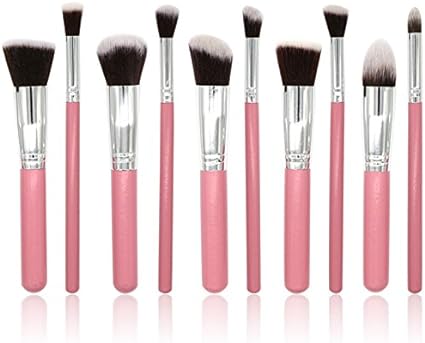 10pcs Pink And Black Brush set Makeup Blending Synthetic Hair Eye Kabuki Beauty Makeup Brush Set