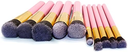 10pcs Pink Brushes set Makeup Mixing Synthetic Hair Eye Kabuki Beauty Makeup Brush Set