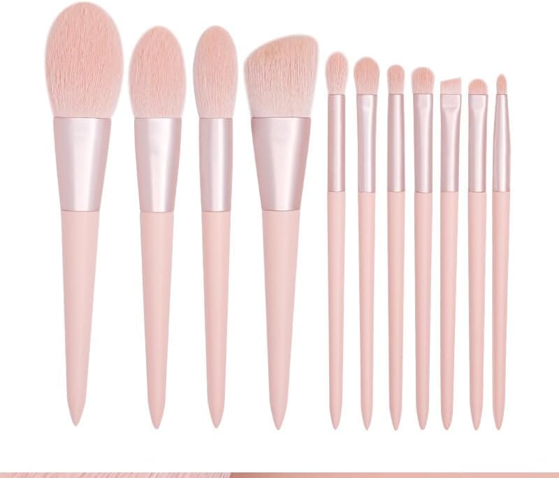 11pcs Premium Cosmetic Brush Foundation Blush Concealer Eyeshadow eyebrow highlighting Pink Makeup brush set