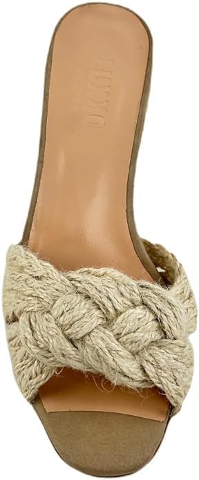 Beige Jute Heeled Women's Shoes - Elevate Your Style with the Unique Blend of Leather and jute  12119