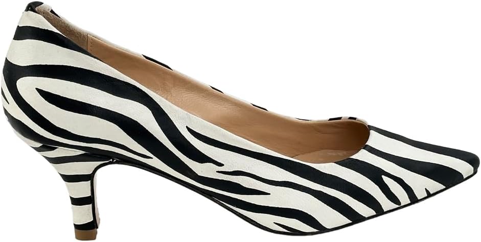 12219 Zebra Leather Heeled Women's Shoes - Strut in style with Zebra-patterned Leather Heels, Blending Elegance and Fashion, Bold and Fashionable Look – Everyday Wear