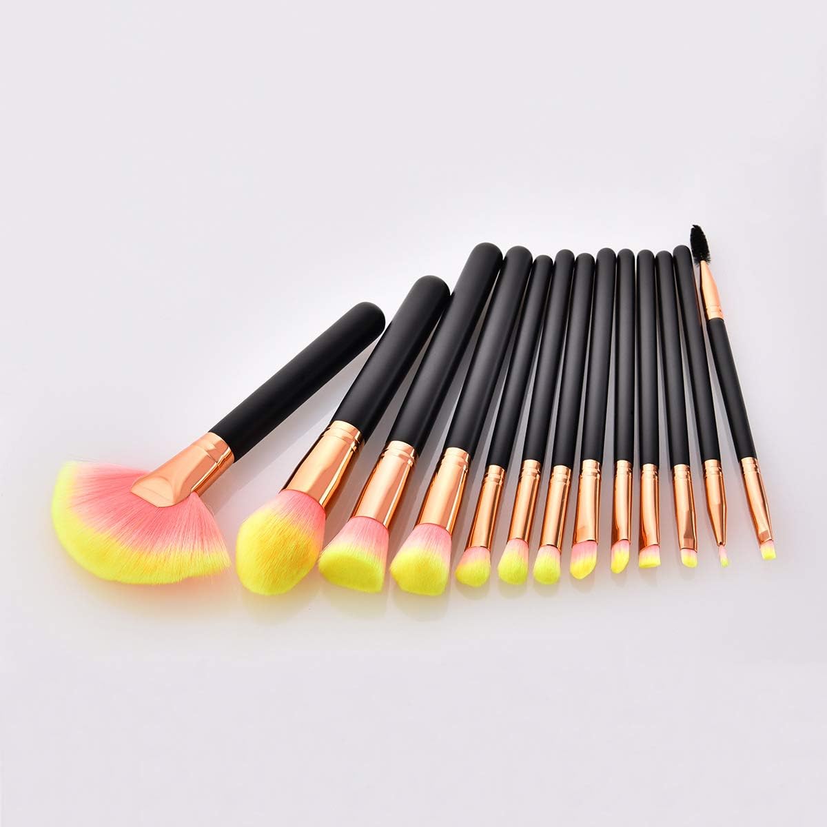 13pcs Black Makeup Brush Sets Rainbow Hair Brush Makeup Set Custom Packaging Pretty Makeup Brushes