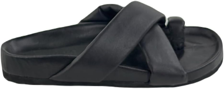 15122 Black Leather Women's Slippers - Step into Comfort and Style with these Chic Black Leather Slippers, Perfect for a Casual and Elegant Everyday Look