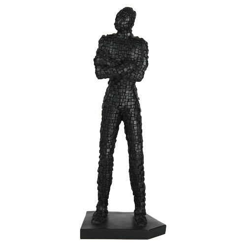 Luxxo Design Pride Standing Black Male Bust 20*12*52 Cm