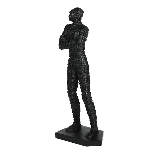 Luxxo Design Pride Standing Black Male Bust 20*12*52 Cm