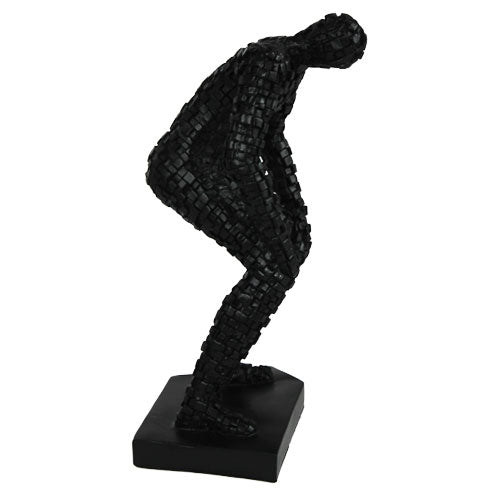 Luxxo Design Pride Thinking Black Men's Bust With Base 20X18X34 CM