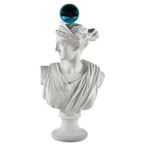 Luxxo Design Artesmis Head Blue Bulk Sculpture 25*15*56 Cm