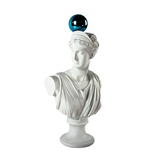 Luxxo Design Artesmis Head Blue Bulk Sculpture 25*15*56 Cm