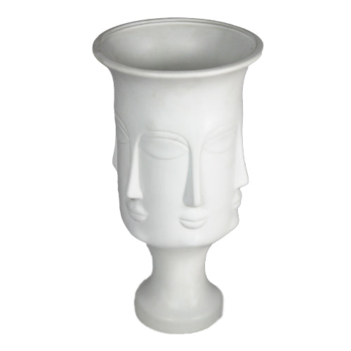 Luxxo Design Visalli 35,6 Cm Matt White Buddha Face Vase