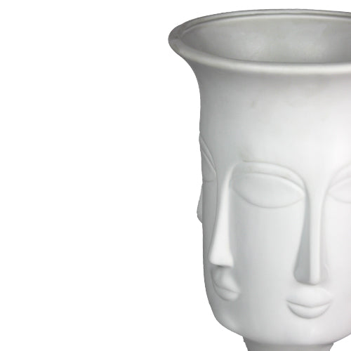 Luxxo Design Visalli 35,6 Cm Matt White Buddha Face Vase