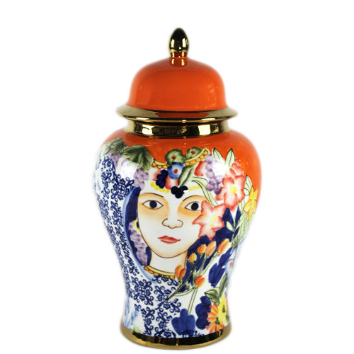 Luxxo Design Milla Orange Large Vase With Lid  25.5X25.5X47 Cm