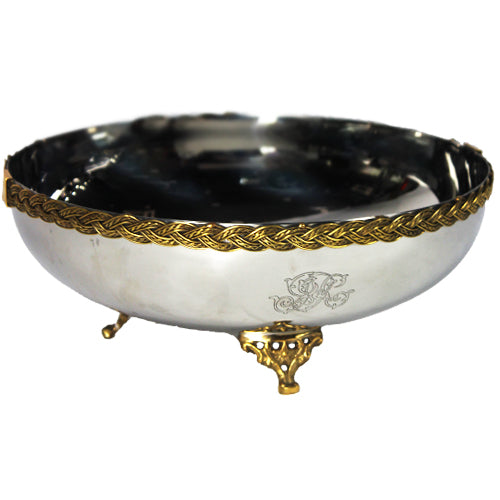 Luxxo Design Black Pearl Rope Patterned Large Size Decorative Bowl 24*24*10 Cm