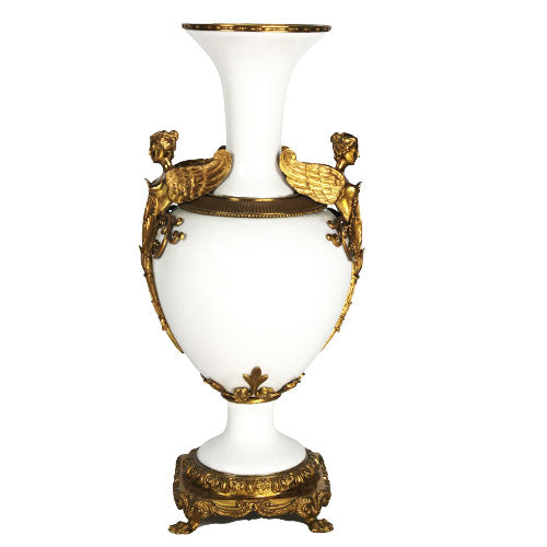 Luxxo Design Pegasus Angel Detailed Thin White Vase