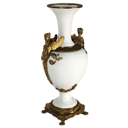 Luxxo Design Pegasus Angel Detailed Thin White Vase