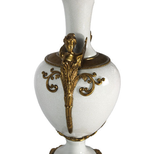 Luxxo Design Pegasus Angel Detailed Thin White Vase