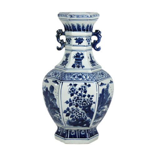 Luxxo Design İsana Bleu Blanc Vase 45*24*24 Cm