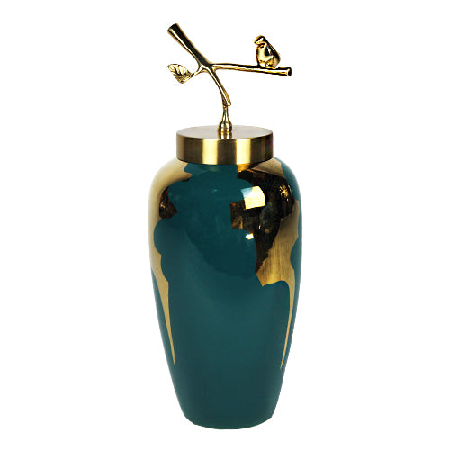 Luxxo Design Bird Green Gold Kup 16*16*41 Cm