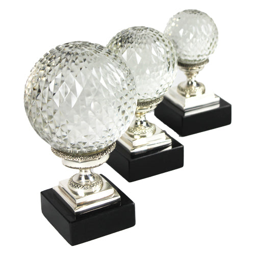 Luxxo Design Marble Based Gold Color Decorative 3 Piece Balls 11.5*19-9*18-7.5*13 Cm