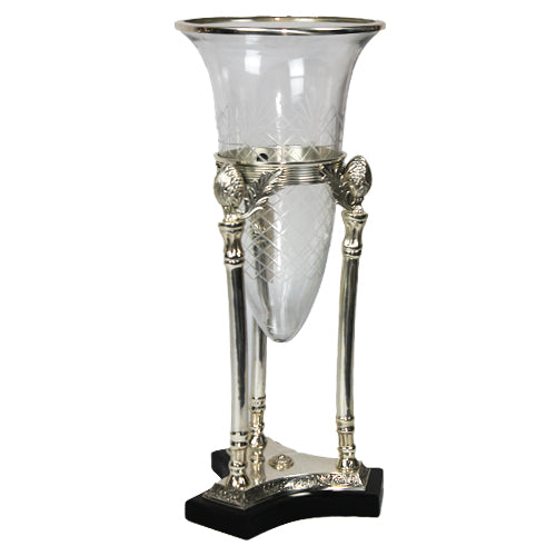 LUXXO ZEUS TAPERED GLASSILVER LARGE SIZE VASE