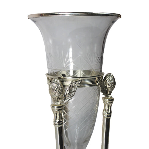 LUXXO ZEUS TAPERED GLASSILVER LARGE SIZE VASE