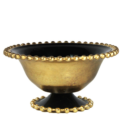 Luxxo Design Beaded Decorative Black Large Bowl 30*30*15 Cm