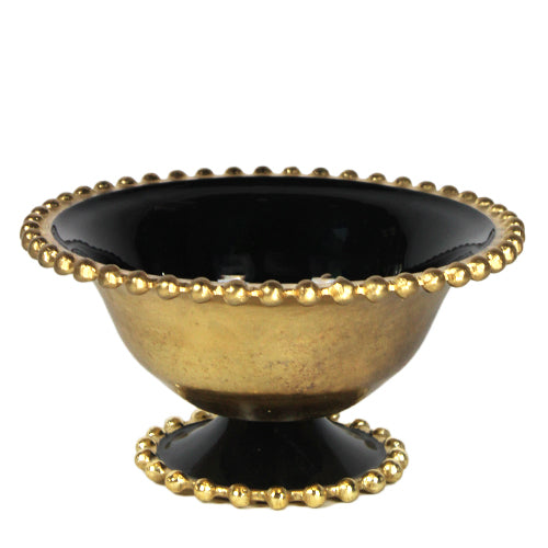 Luxxo Design Beaded Decorative Black Large Bowl 30*30*15 Cm