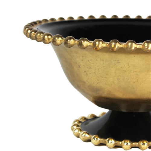 Luxxo Design Beaded Decorative Black Large Bowl 30*30*15 Cm