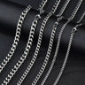 3Mm Men'S Cuban Chain Necklace Simple Stainless Steel Necklace Fashion Titanium Steel Jewelry Trend Accessories Gift