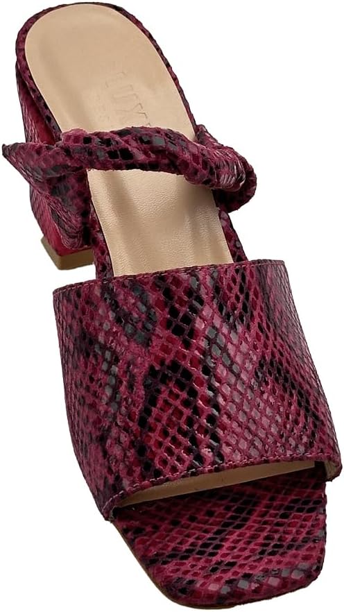 34317 Pink Snake Heeled Women's Shoes - Elevate your style with these leather heels, featuring a playful pink snake design, perfect for adding flair to any occasion.