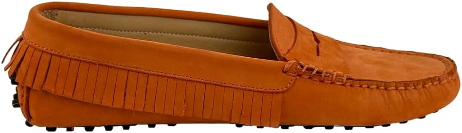 48339 Orange Leather Women's Shoes - Step into vibrant style and comfort with these elegant orange leather shoes, perfect for making a bold fashion statement