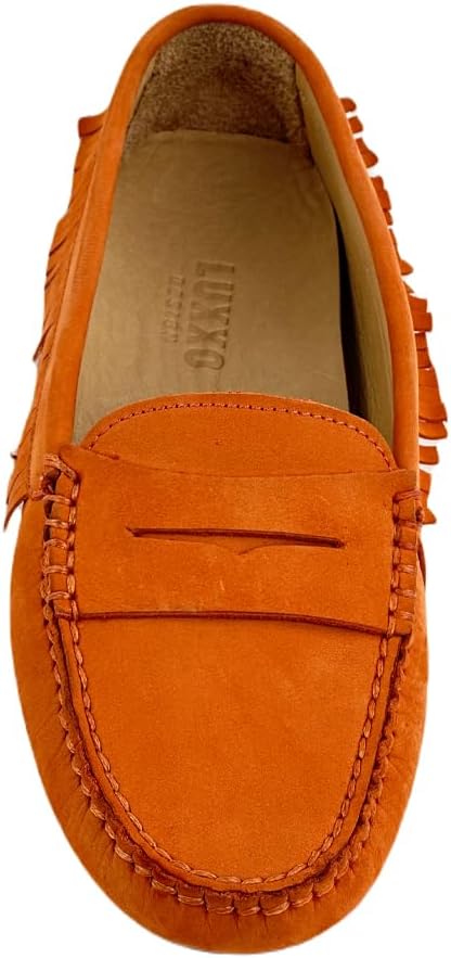 48339 Orange Leather Women's Shoes - Step into vibrant style and comfort with these elegant orange leather shoes, perfect for making a bold fashion statement