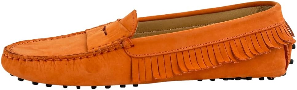 48339 Orange Leather Women's Shoes - Step into vibrant style and comfort with these elegant orange leather shoes, perfect for making a bold fashion statement