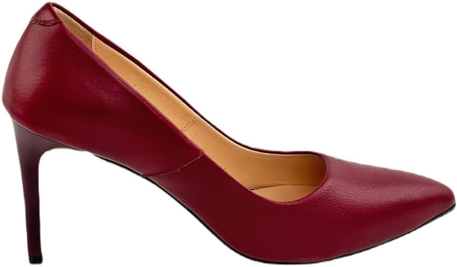 Leather 9 Cm Heeled 48714 Women's Burgundy Shoes 1LUXXOW20218013