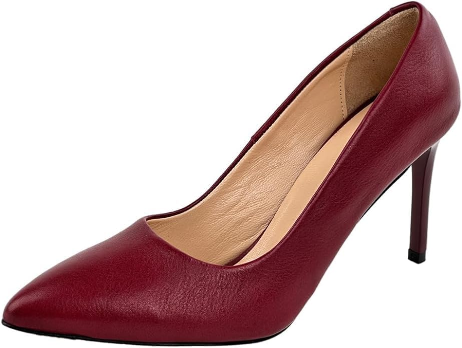 Leather 9 Cm Heeled 48714 Women's Burgundy Shoes 1LUXXOW20218013