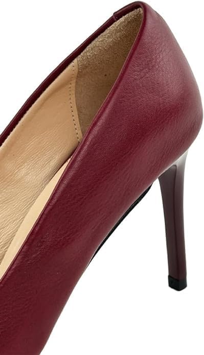 Leather 9 Cm Heeled 48714 Women's Burgundy Shoes 1LUXXOW20218013