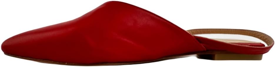 Leather Women's Red 63034 Slippers-Indoor and Outdoor Compatible Leather Slippers - Sandals Inner and Outer Leather Based