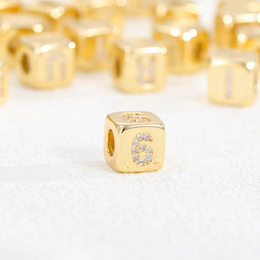Handicraft Luxury Cubic Zirconia 26 Alphabet Letter Beads Supplies for Women Beadwork DIY Name Jewelry Making Square Beads