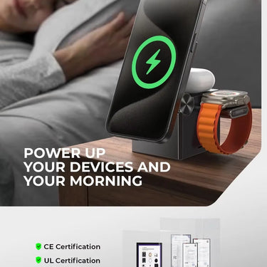 LISEN 3 in 1 Charging Station Cube for Multiple Devices Apple Fortravel Charger for Iphone 15 Pro Max Airpods Apple Watch