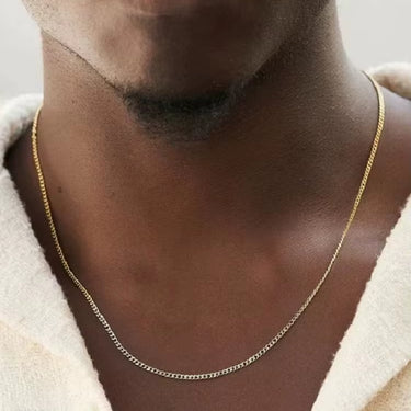 3Mm Men'S Cuban Chain Necklace Simple Stainless Steel Necklace Fashion Titanium Steel Jewelry Trend Accessories Gift
