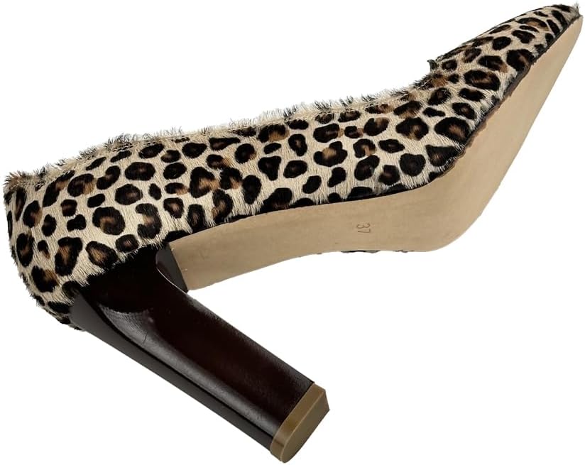 Claret Leopard Leather Women's Heels  Elegant and chic, perfect for any occasion with unparalleled style and comfort